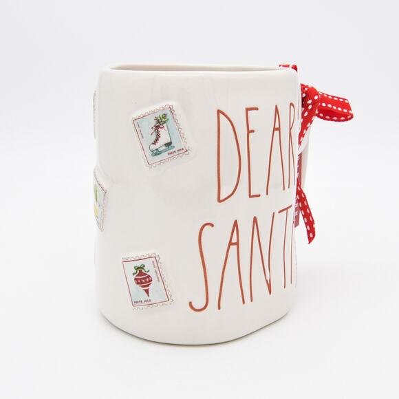 Rae Dunn Christmas Mug, Dear Santa Mug with Stamps, Double-Sided Coffee Cup - Picture 2 of 10